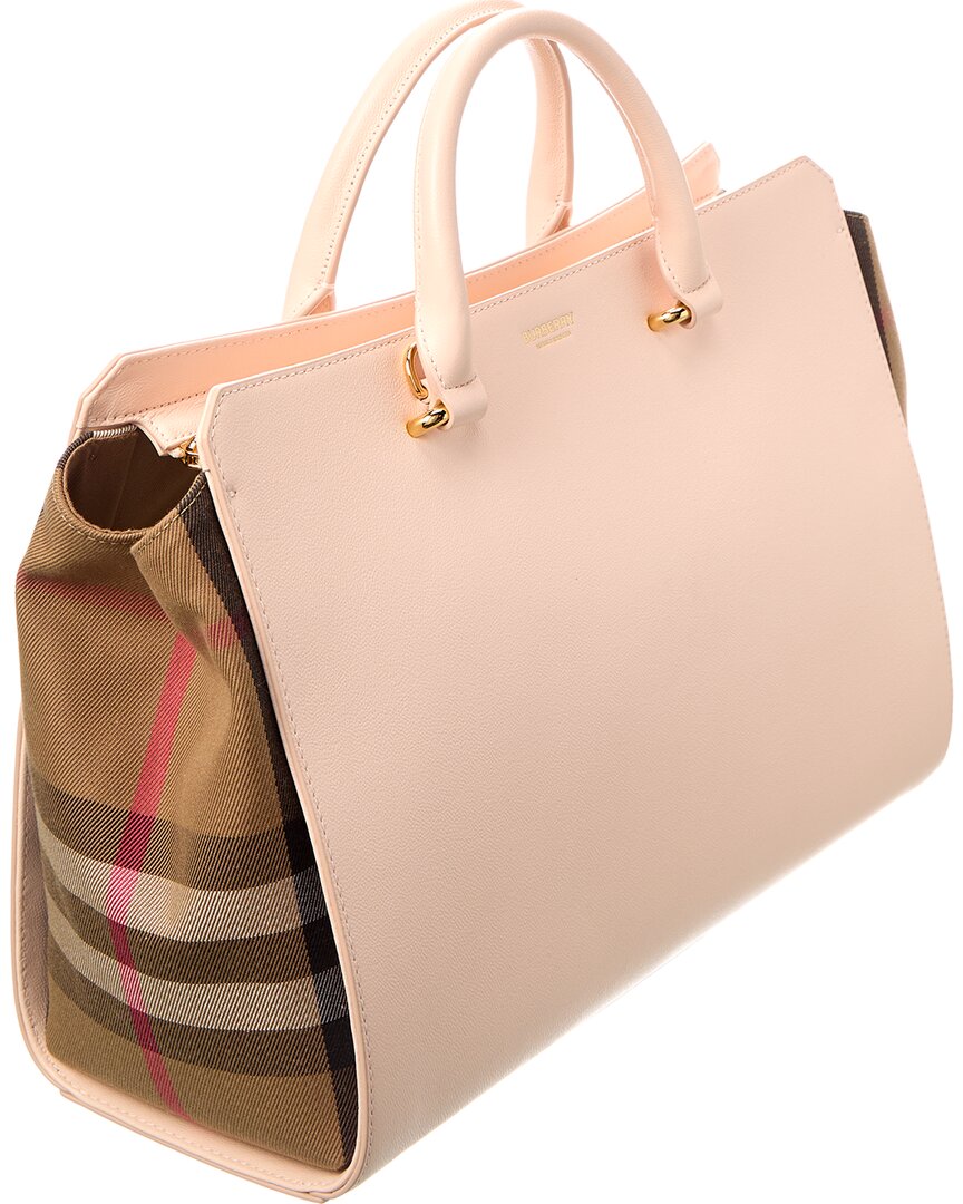 Burberry Banwell Medium Check Canvas & Leather Satchel