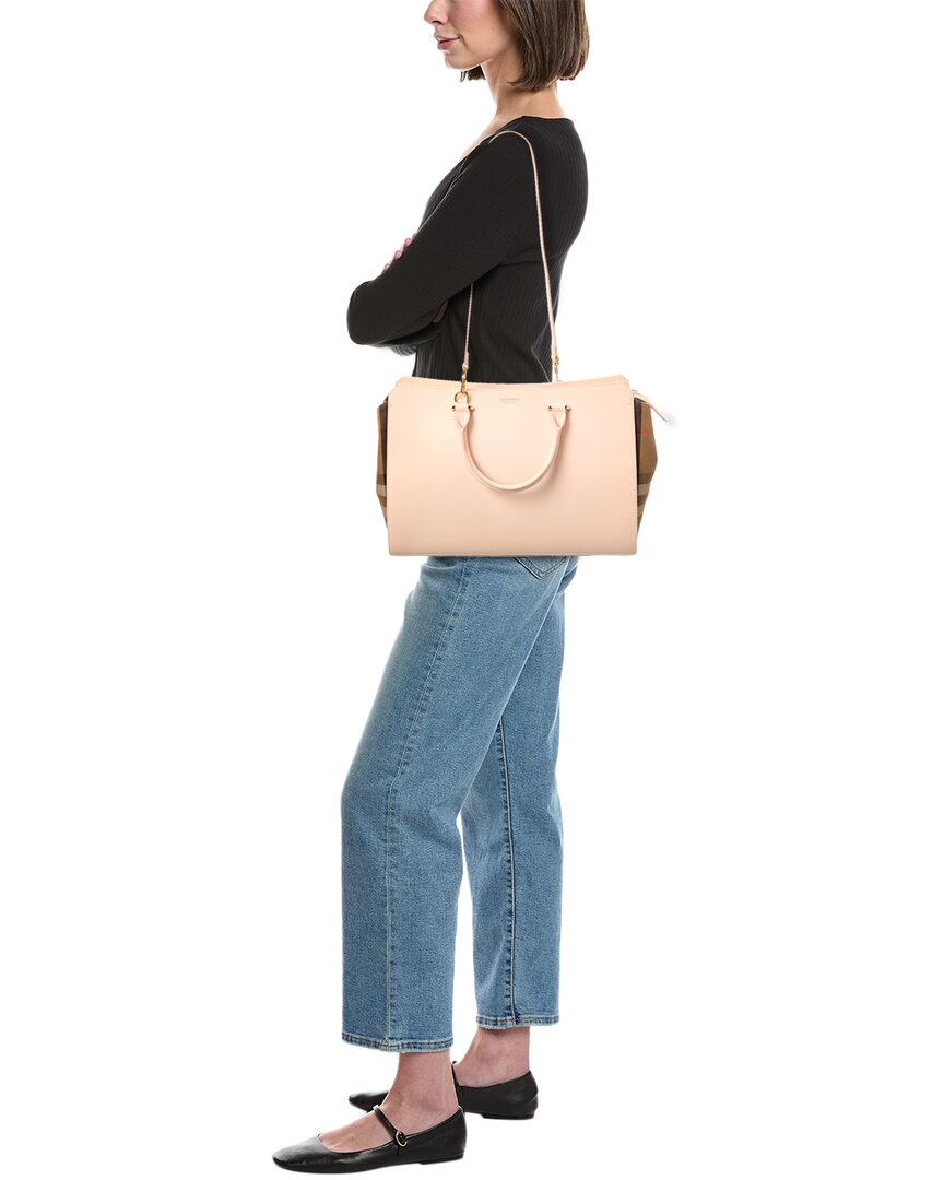 Burberry Banwell Medium Check Canvas & Leather Satchel