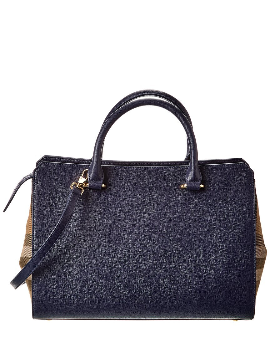 Burberry Banwell House Check Canvas & Leather Satchel