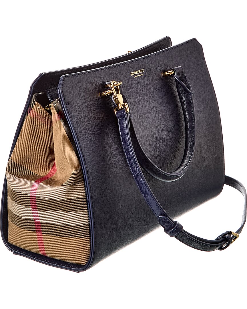 Burberry Banwell House Check Canvas & Leather Satchel
