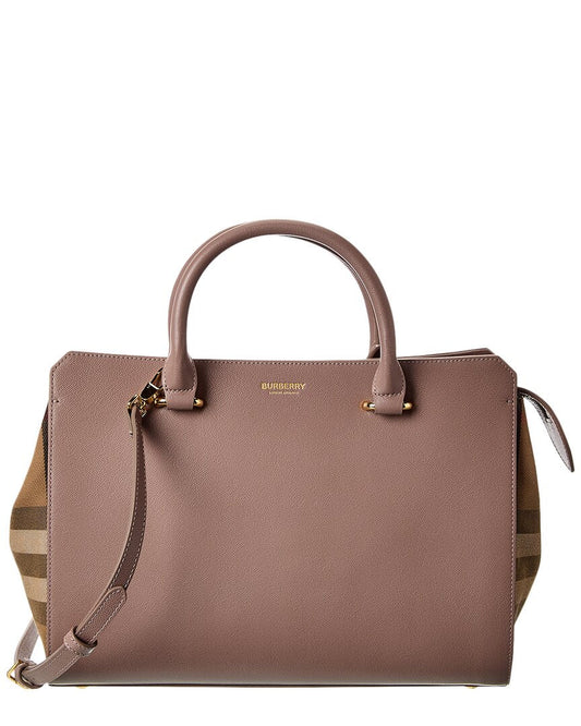 Burberry Banwell Small Check Canvas & Leather Satchel ONE SIZE Brown Multi