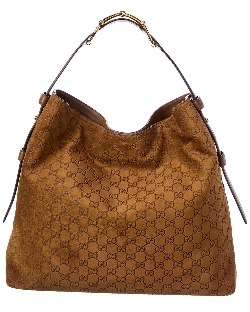 Gucci Beatrix Large Gg Suede & Leather Tote