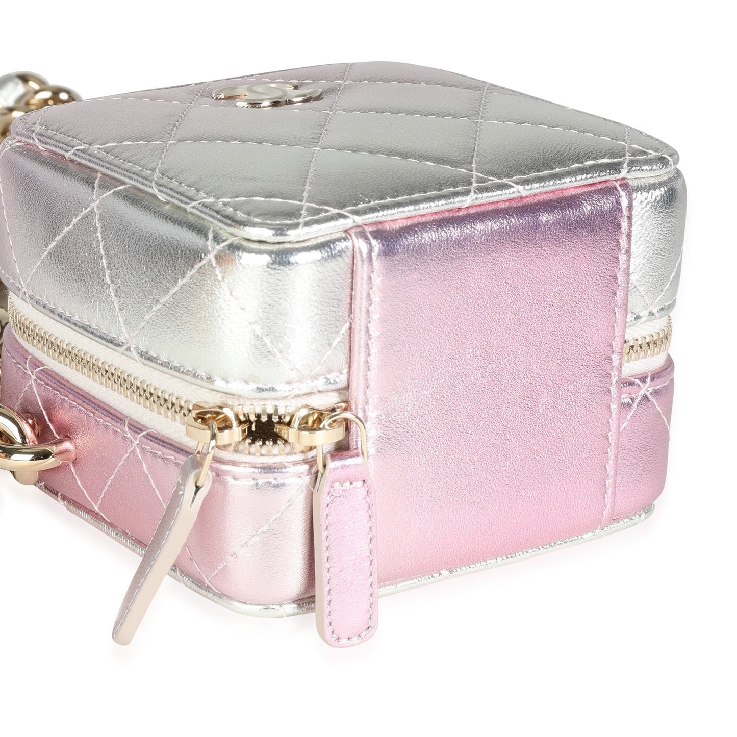 Top Quality Chanel Iridescent Quilted Lambskin Like a Wallet Cube Chain Bag