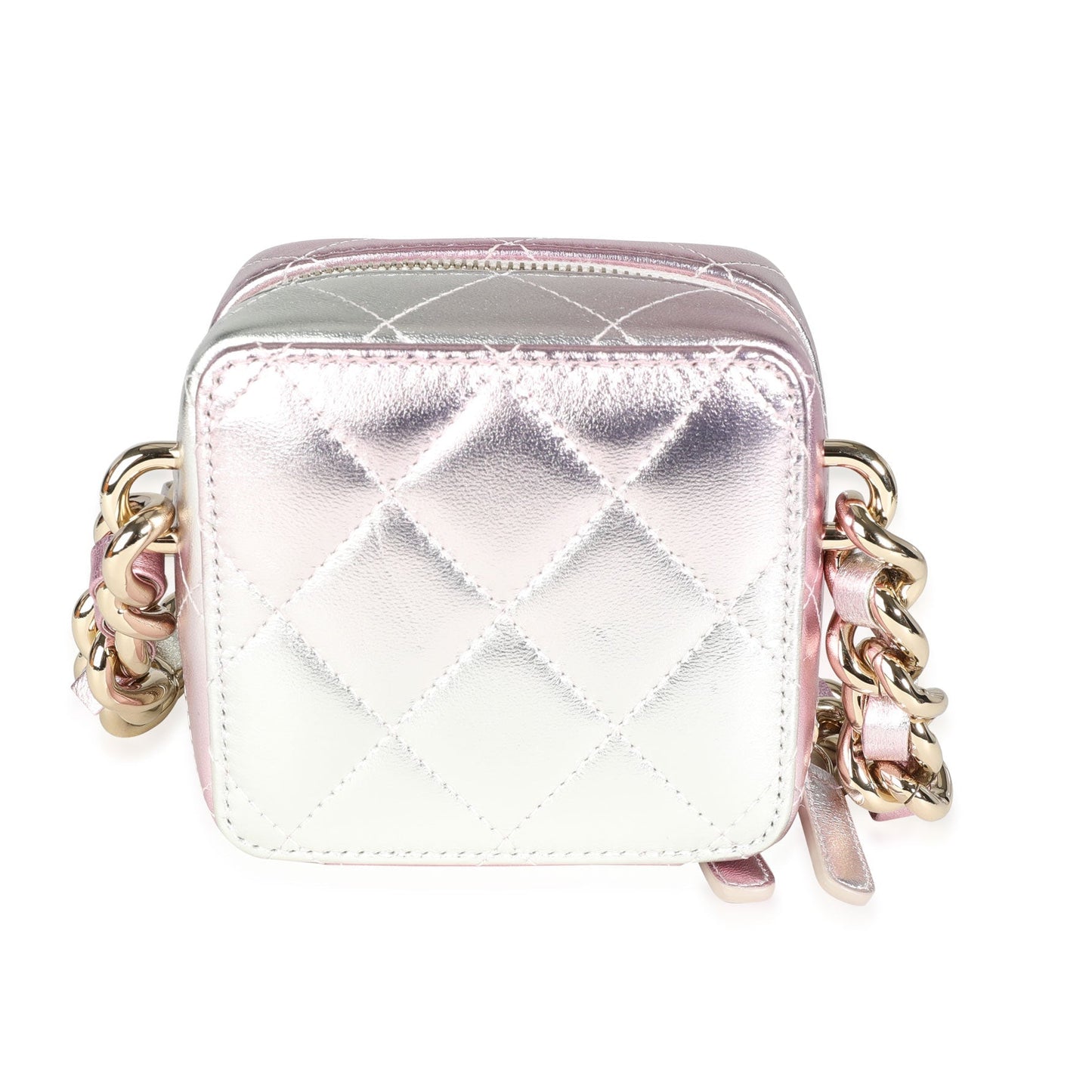 Top Quality Chanel Iridescent Quilted Lambskin Like a Wallet Cube Chain Bag