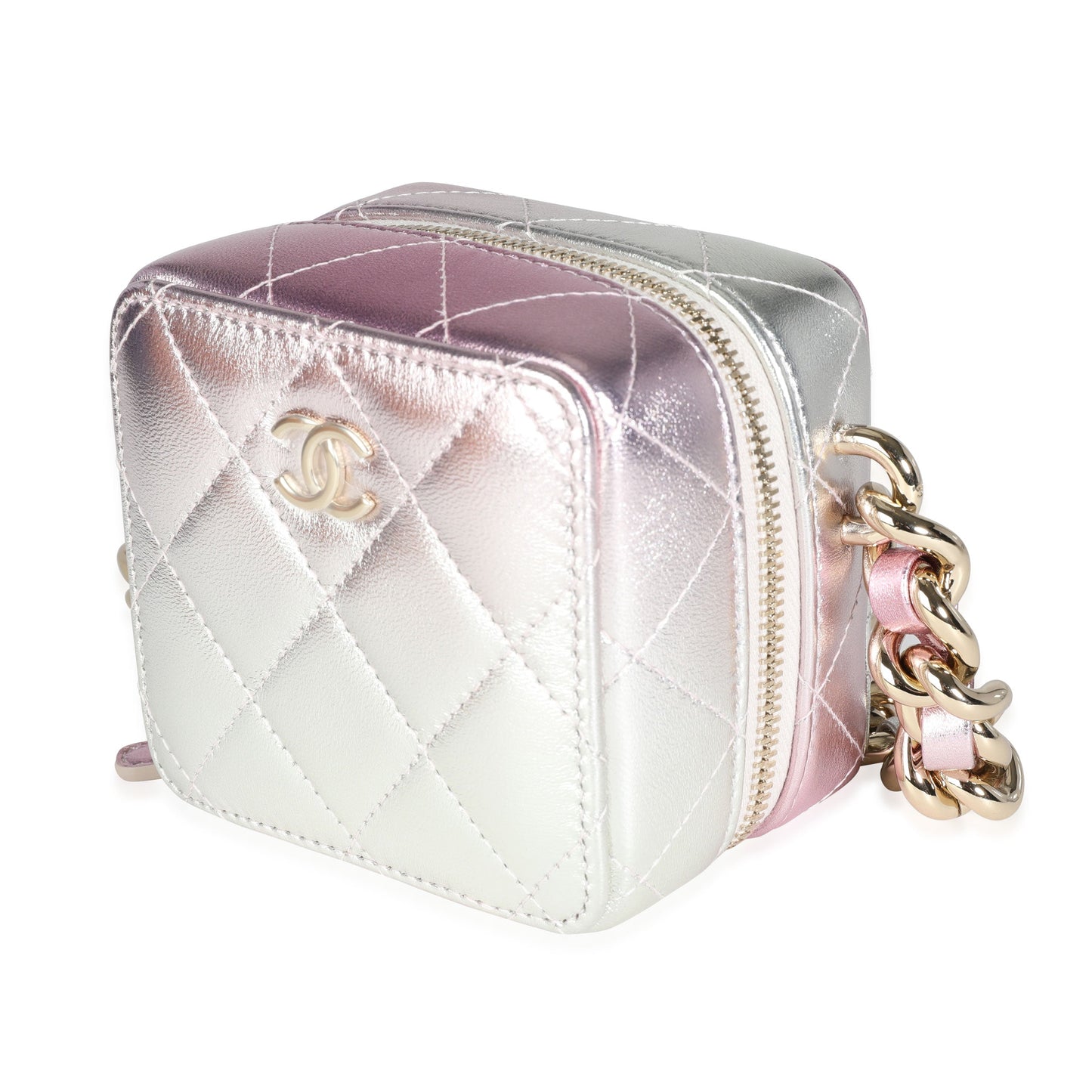 Top Quality Chanel Iridescent Quilted Lambskin Like a Wallet Cube Chain Bag