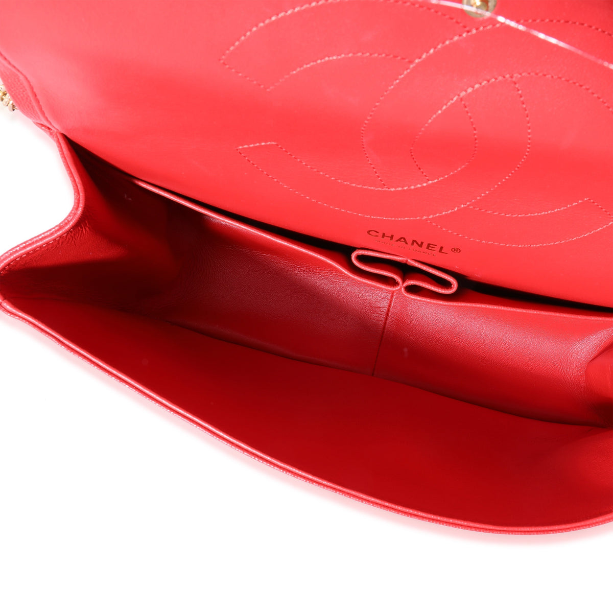 Chanel Red Quilted Caviar Reissue 2.55 227 Double Flap Bag