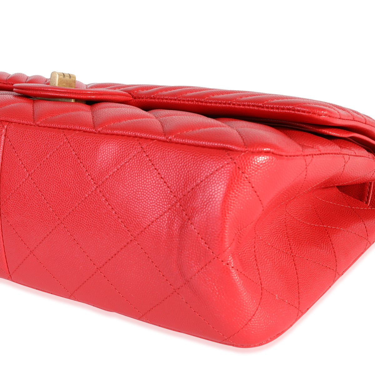 Chanel Red Quilted Caviar Reissue 2.55 227 Double Flap Bag