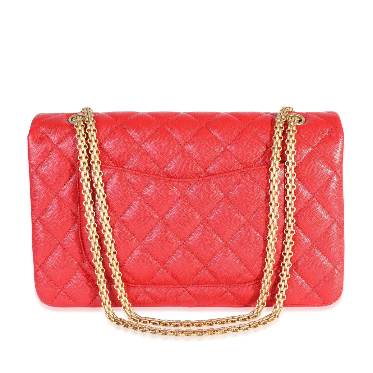 Chanel Red Quilted Caviar Reissue 2.55 227 Double Flap Bag