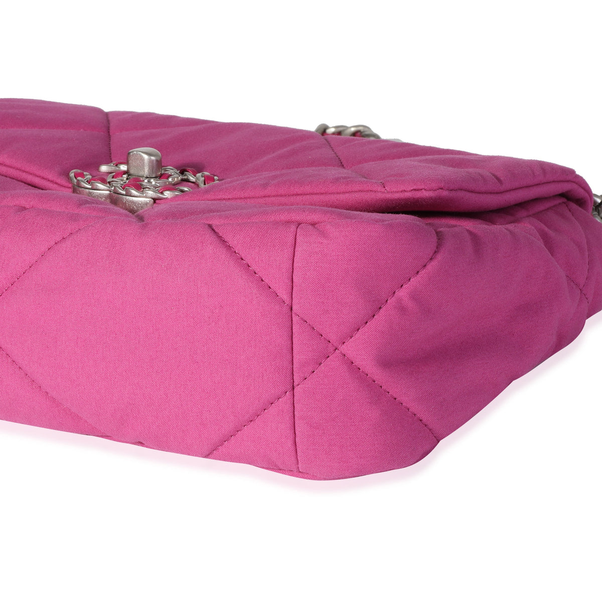 Top Quality Chanel Fuchsia Quilted Cotton Medium 19 New Bag