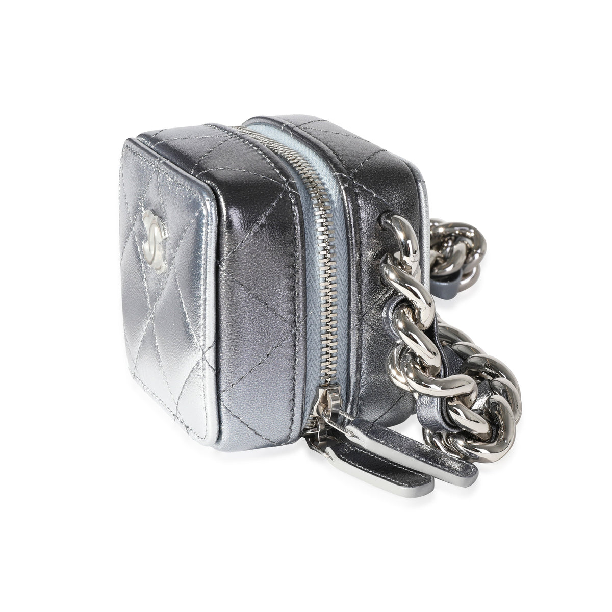 Top Quality Chanel Metallic Lambskin Quilted Coco Punk Clutch With Chain