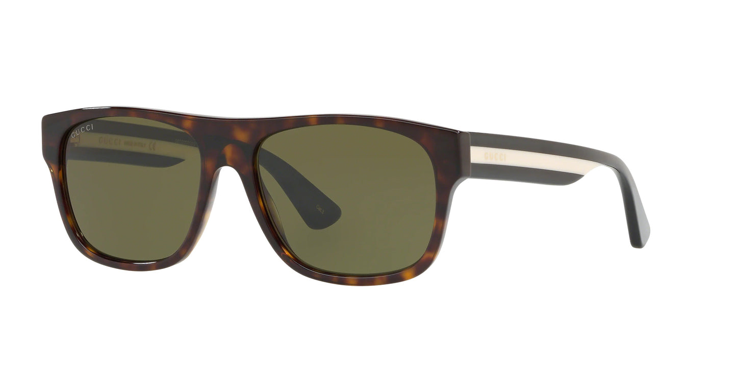 Gucci GG0341S-003 Tortoiseshell Square Sunglasses with Beige Accent