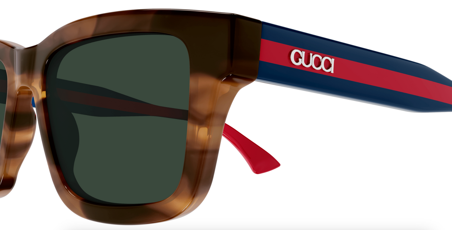 Gucci GG1869S-003 Havana, blue & red square Mens Sunglasses