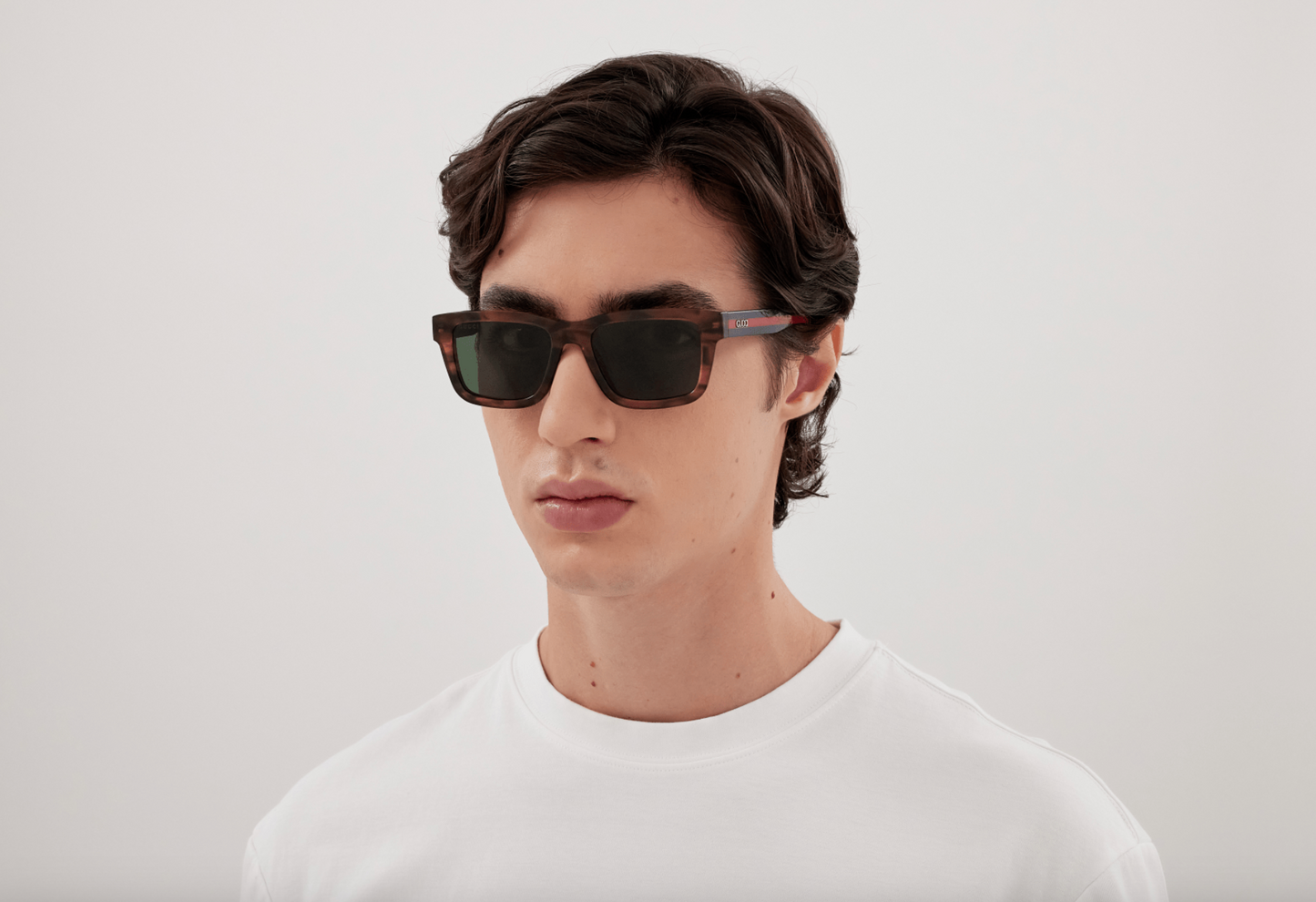 Gucci GG1869S-003 Havana, blue & red square Mens Sunglasses