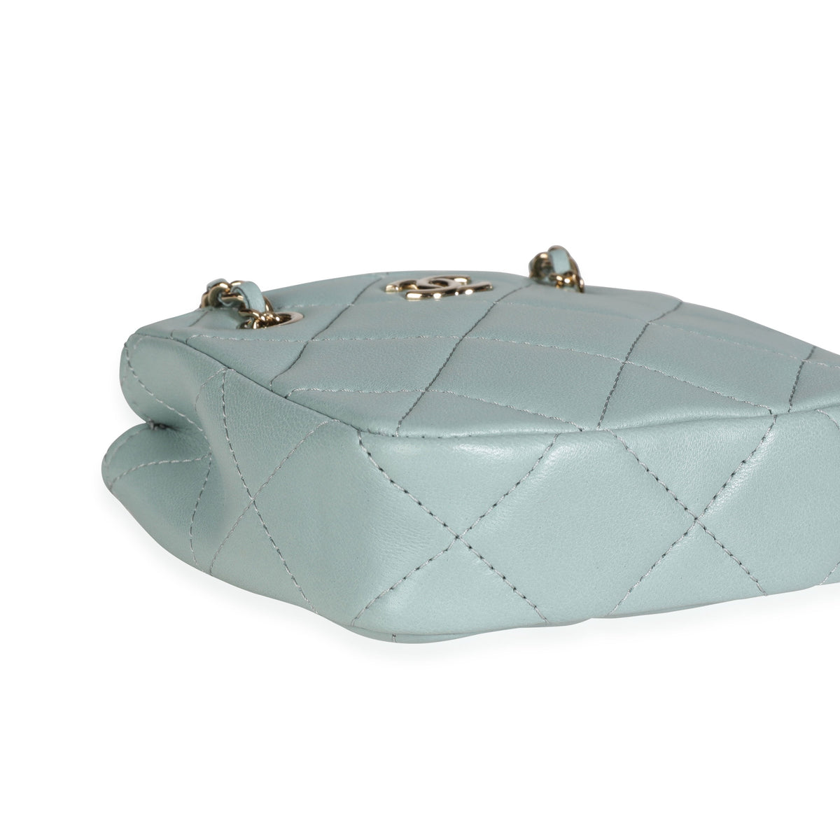 Top Quality Chanel Light Teal Quilted Lambskin Tiny Shopping Bag