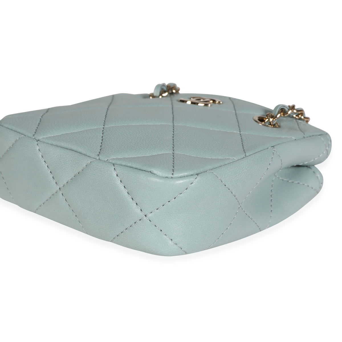 Top Quality Chanel Light Teal Quilted Lambskin Tiny Shopping Bag