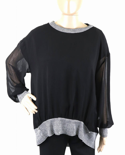Chanel Coco Chanel Button Chiffon Pullover