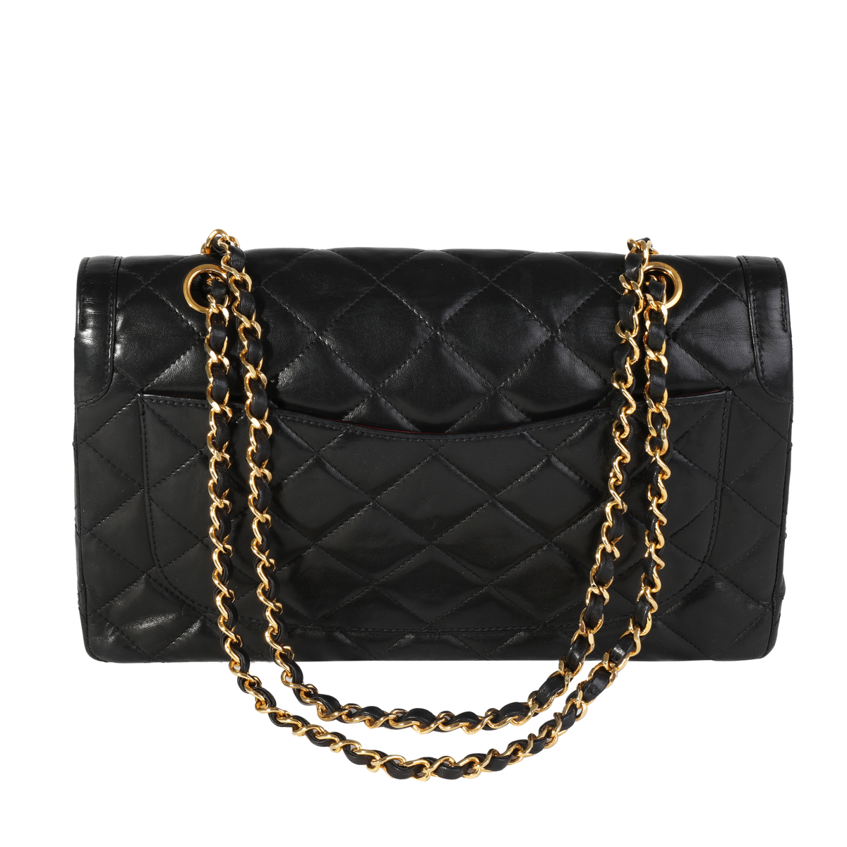 Chanel Vintage Black Quilted Lambskin Double Flap Bag