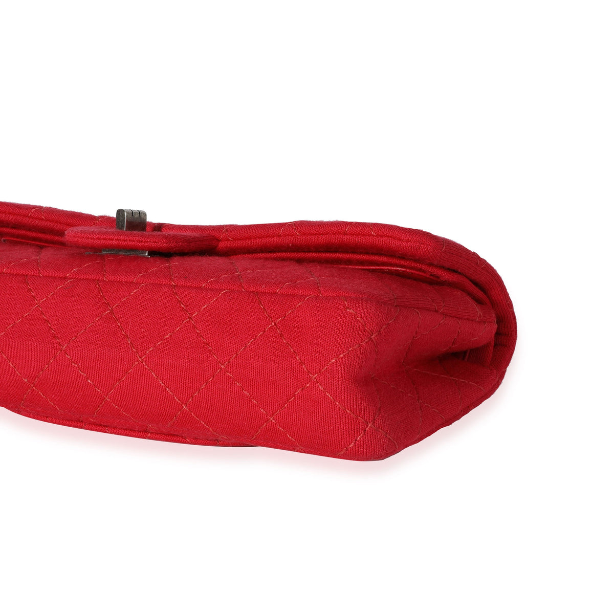 CHANEL Red Jersey East West Reissue Double Flap Bag
