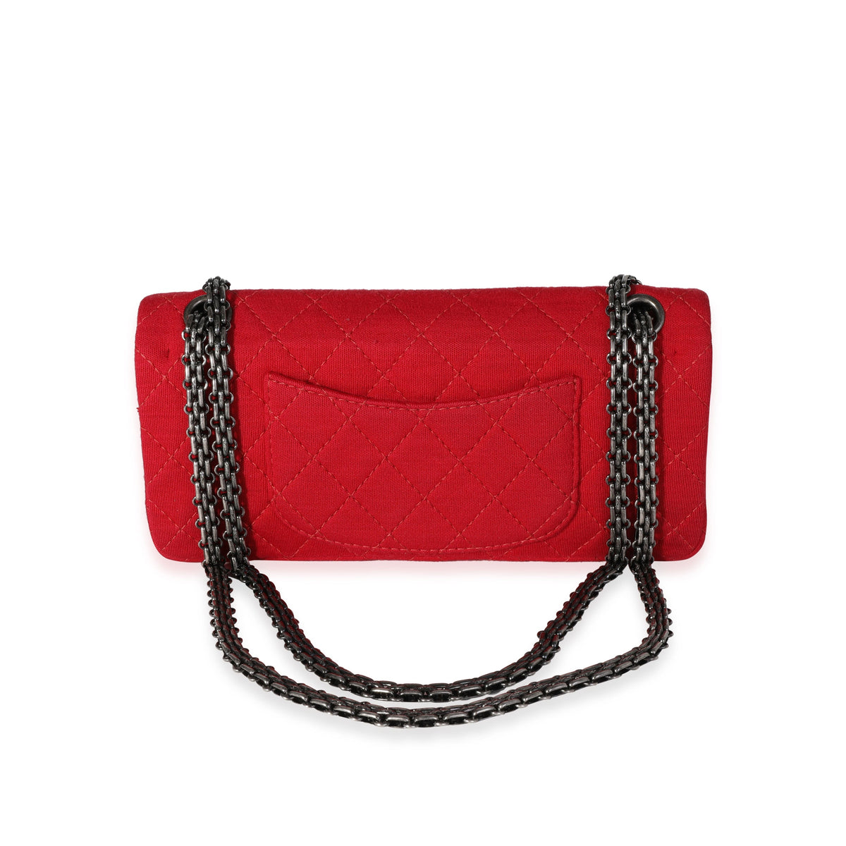 CHANEL Red Jersey East West Reissue Double Flap Bag