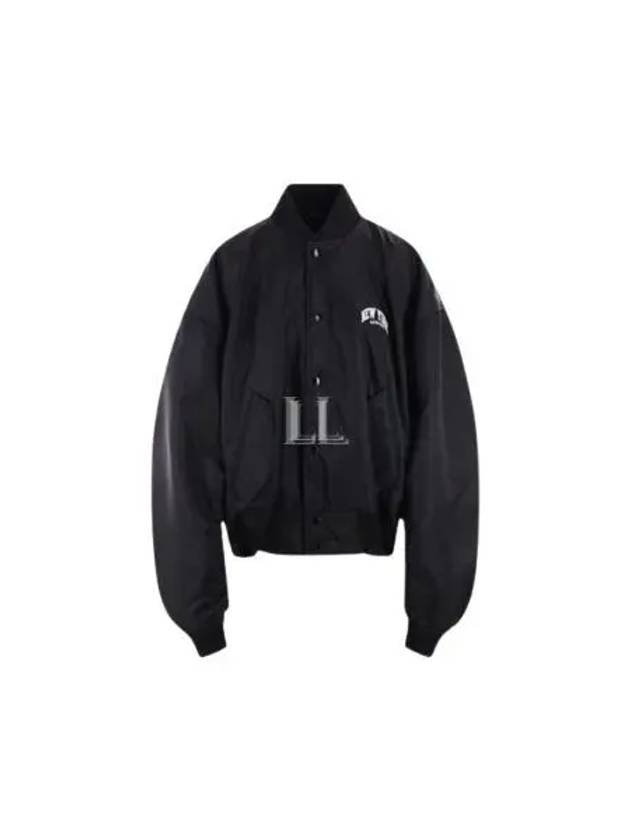 Luxury Balenciaga  New York Embroidery Bomber Jacket Black