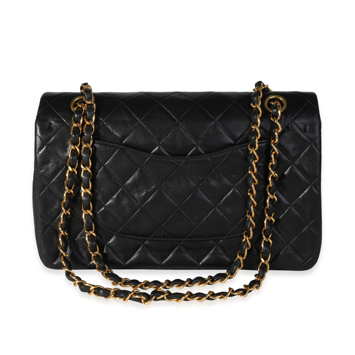 CHANEL Vintage Black Quilted Lambskin Medium Classic Double Flap Bag