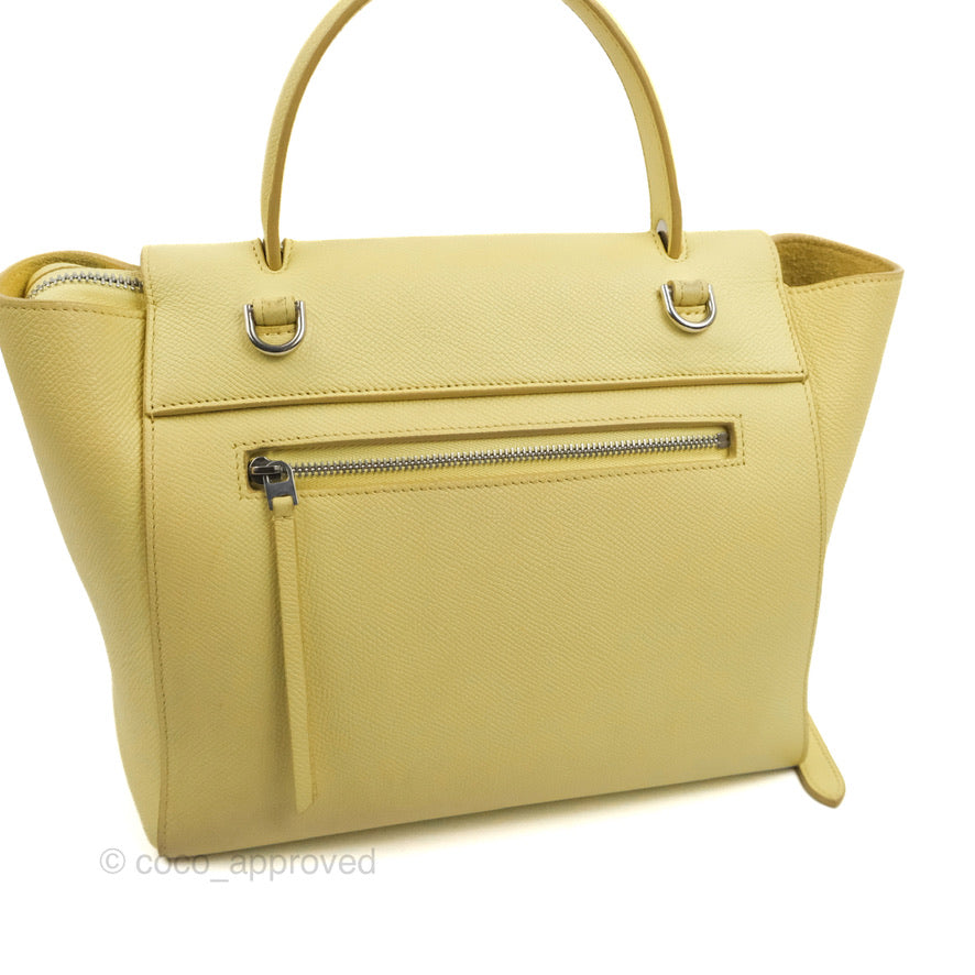 Celine Micro Belt Bag Yellow Grained Calfskin Silver Hardware
