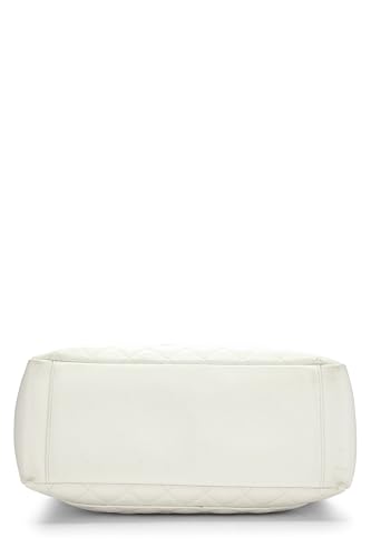 Chanel,  White Quilted Caviar Grand Shopping Tote (GST), White