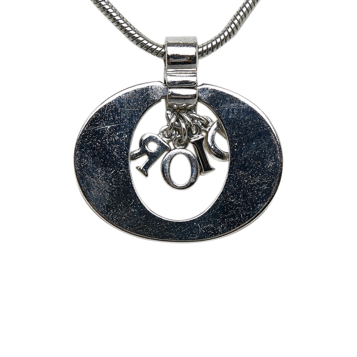 DIOR Logo Pendant Necklace Costume Necklace