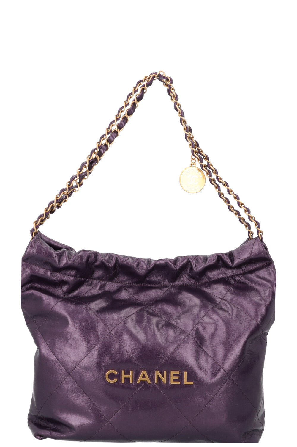 CHANEL 22 Small Bag Metallic Purple
