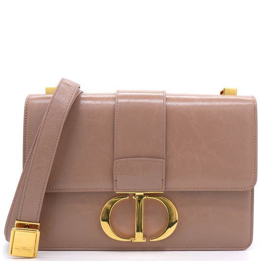 Dior Shiny Crinkled Lambskin 30 Montaigne Flap Bag Fard