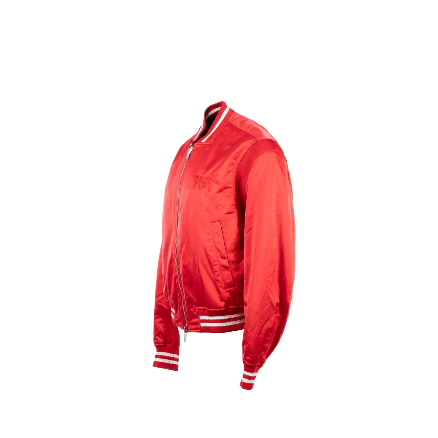 DIor Size 50 Shawn Stussy Limited Edition OX Zipped Bomber Jacket Polyamide Red