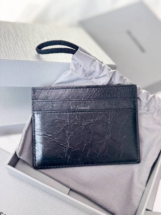 Luxury Balenciaga  Monaco Card Wallet Black