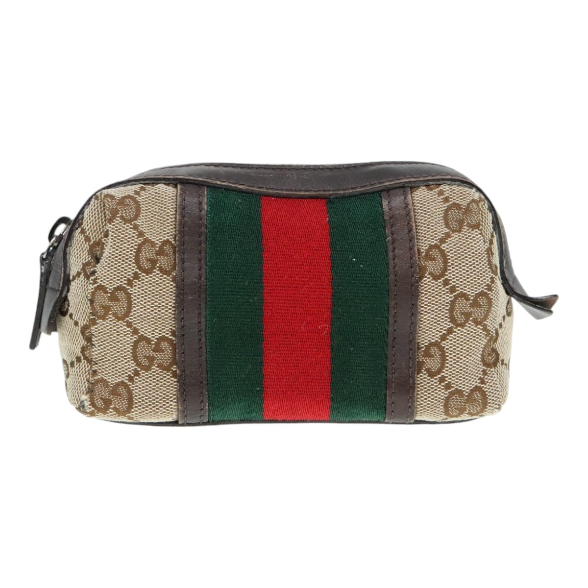 Gucci Web Beige Canvas Clutch Bag ()