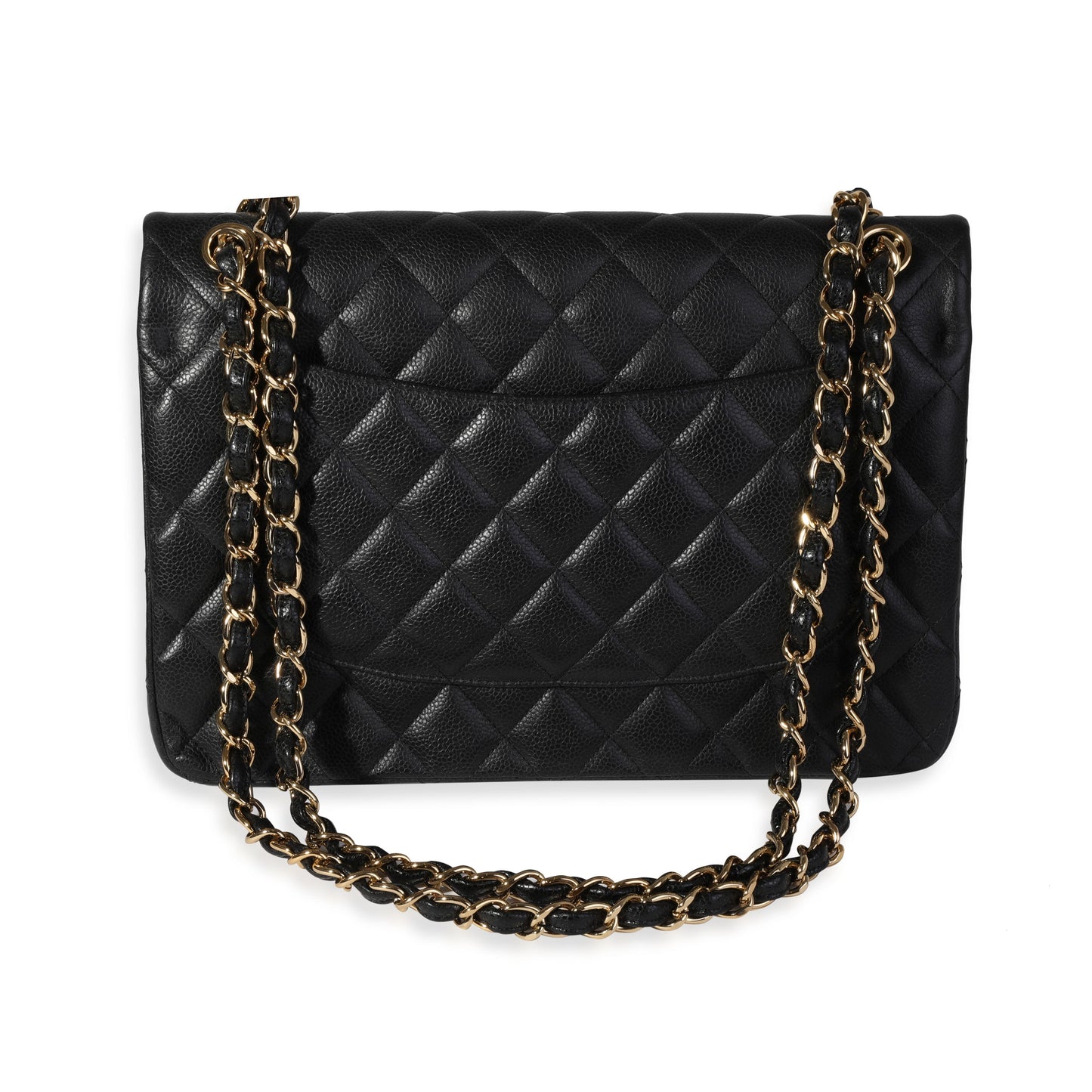 CHANEL Black Quilted Caviar Jumbo Classic Double Flap Bag