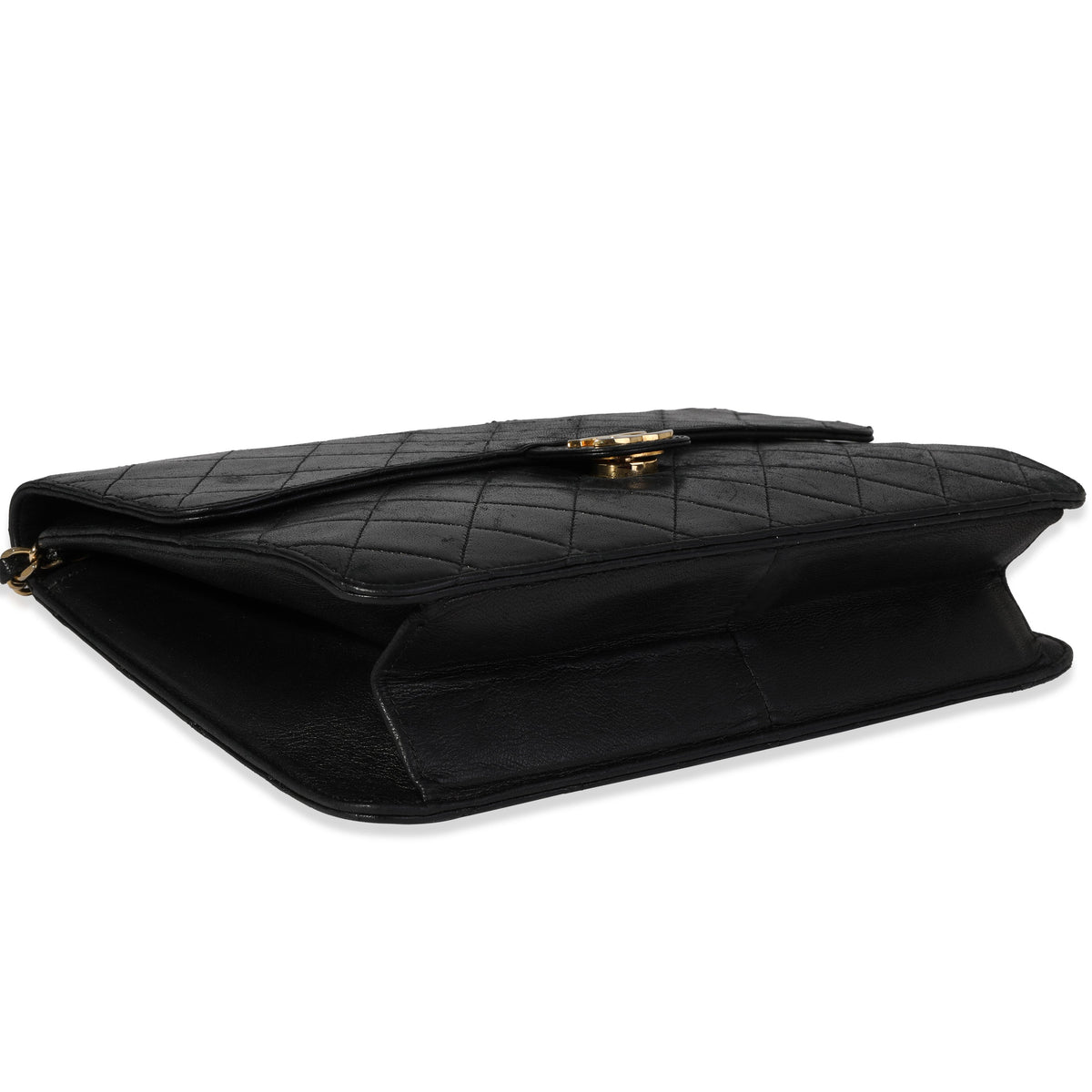 Chanel Vintage Black Quilted Lambskin Single Flap Bag