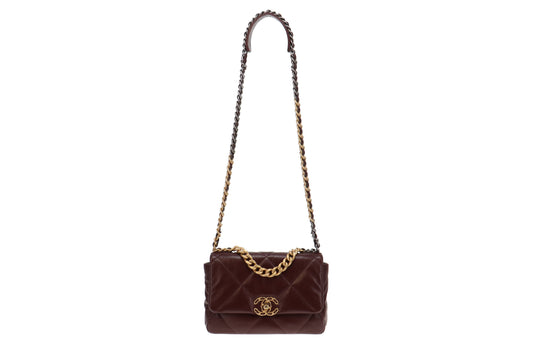 Chanel 19 Handbag Maroon Goatskin RRP €6500