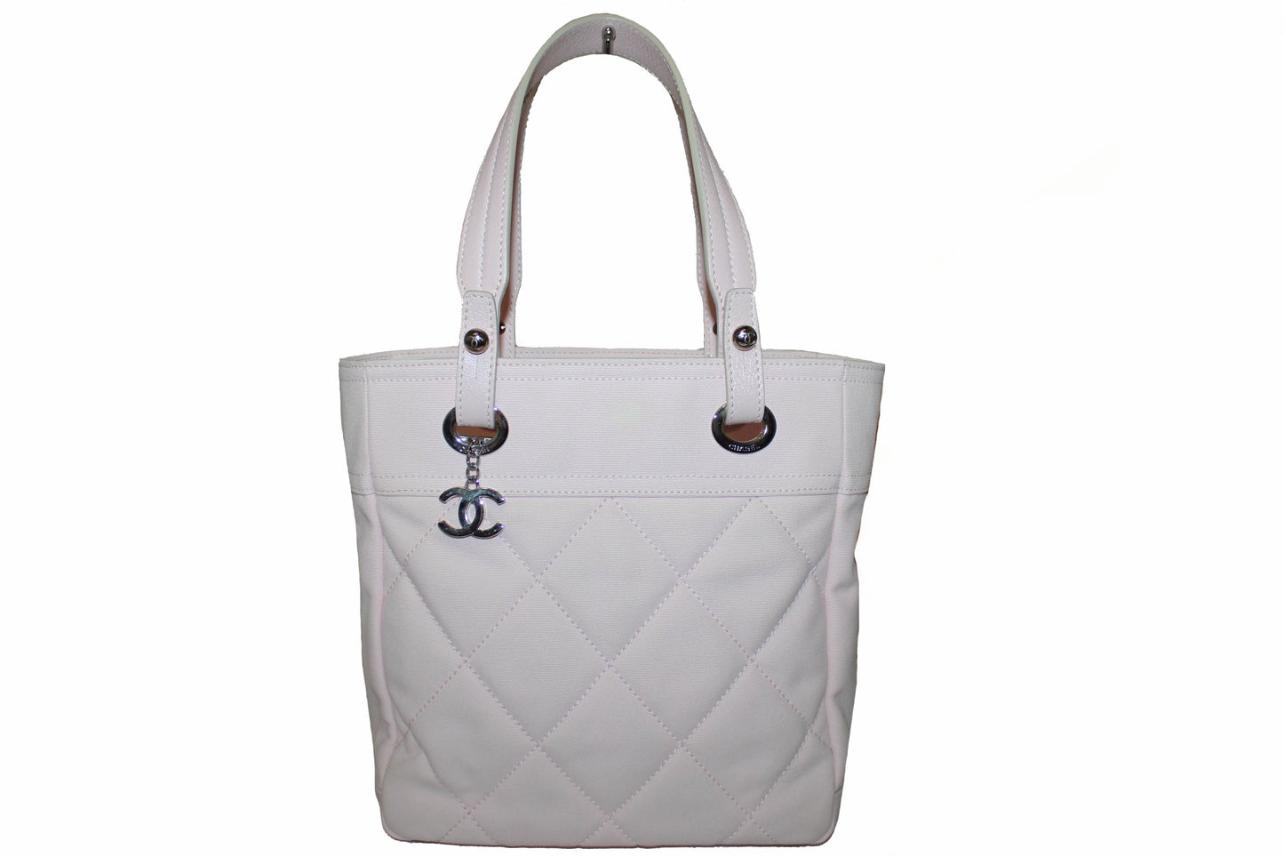 Chanel Pink Biarritz Canvas Leather Tote