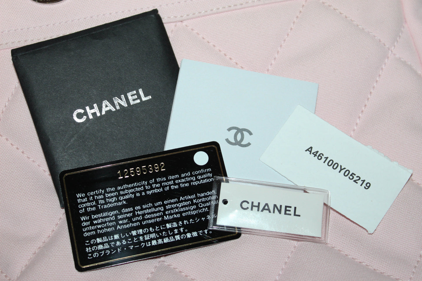 Chanel Pink Biarritz Canvas Leather Tote