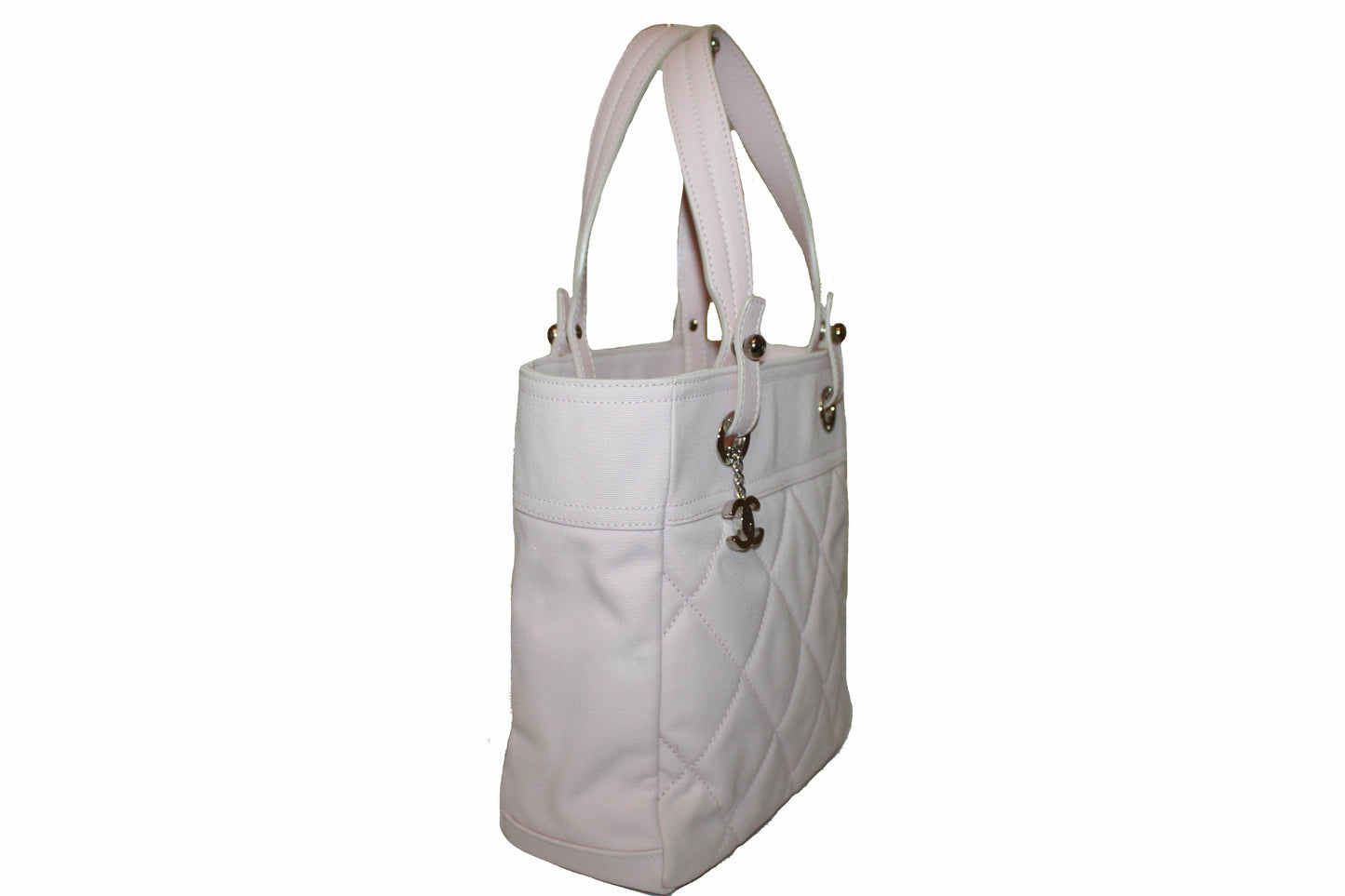 Chanel Pink Biarritz Canvas Leather Tote