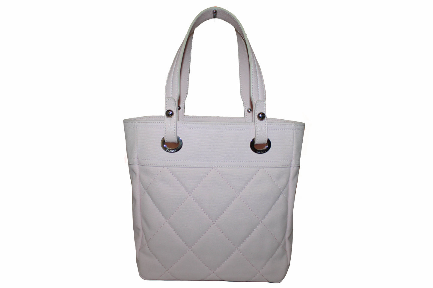 Chanel Pink Biarritz Canvas Leather Tote