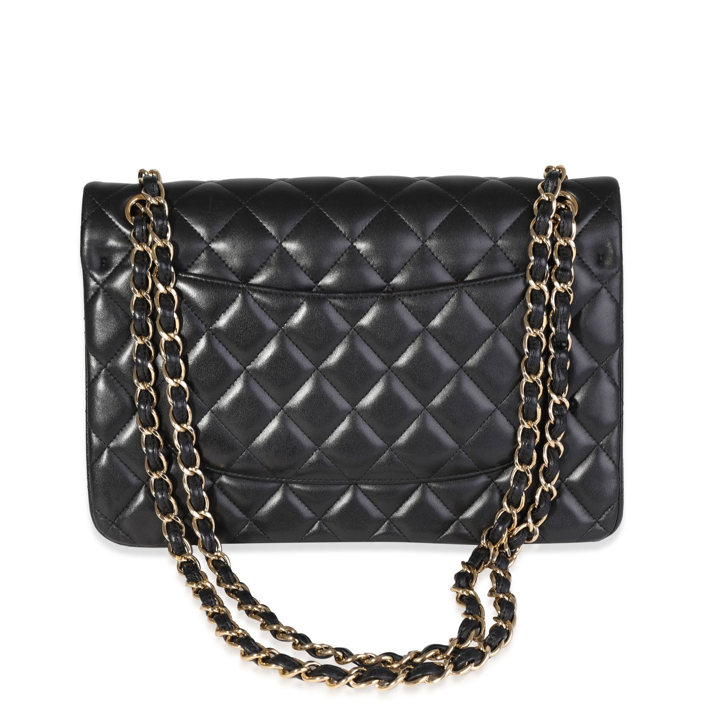 CHANEL Black Quilted Lambskin Jumbo Classic Double Flap Bag