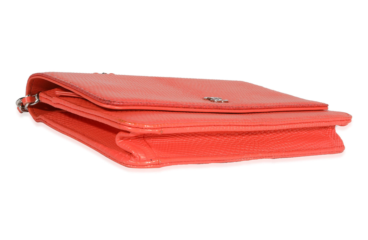 Top Quality Chanel Coral Lizard Wallet On Chain