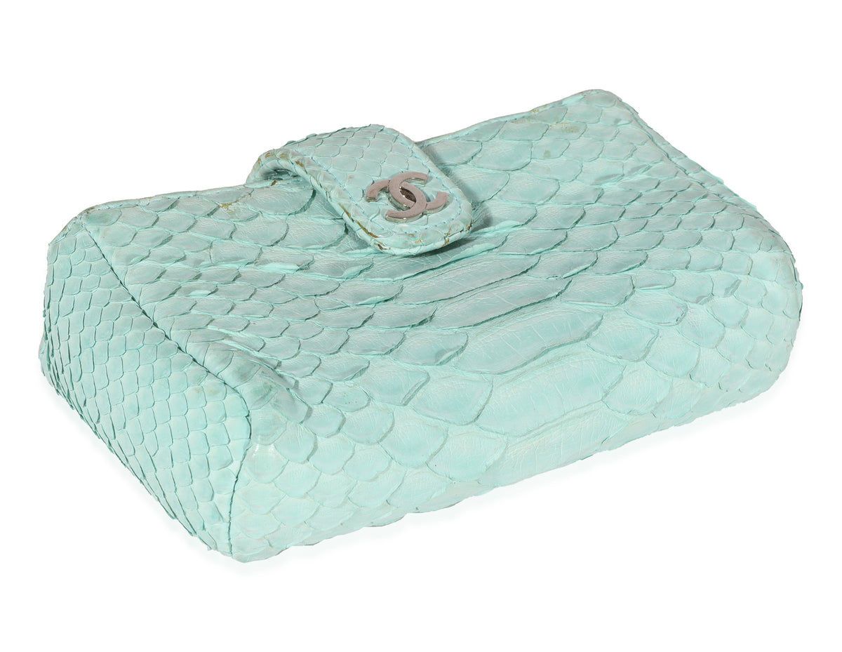 Top Quality Chanel Mint Python Mini Phone Holder Clutch