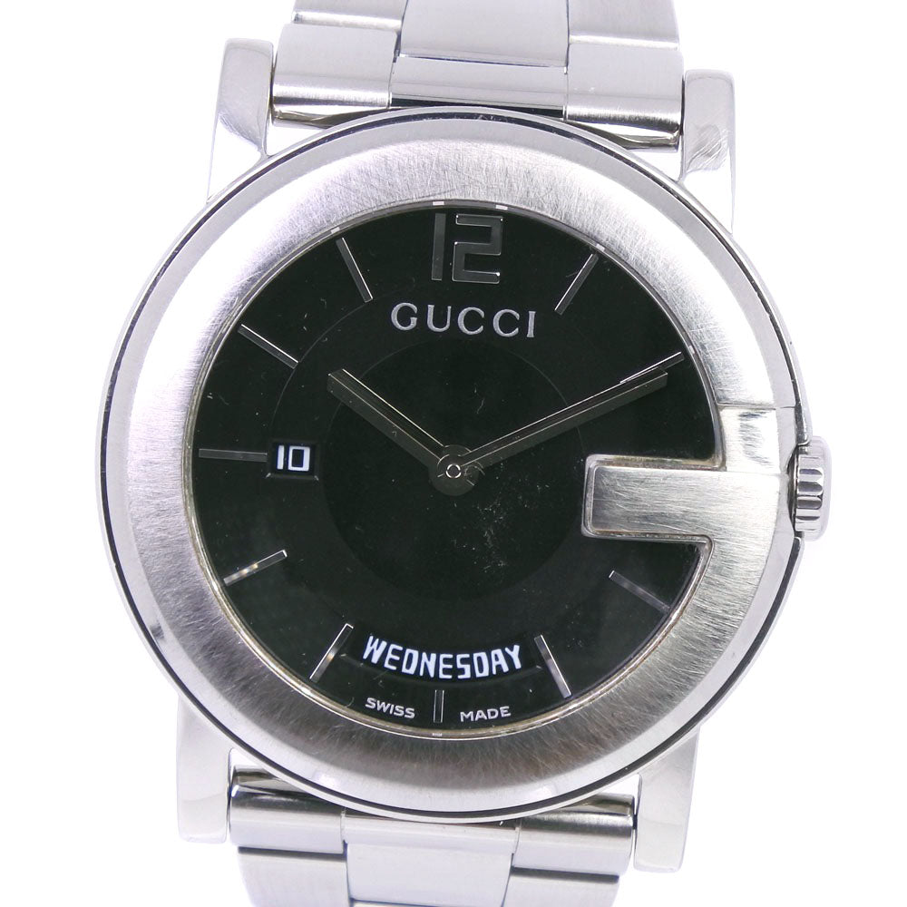GUCCI Watches Quartz 101M Stainless Steel black Day date G Chrono Collection black dial unisex(Unisex) Used