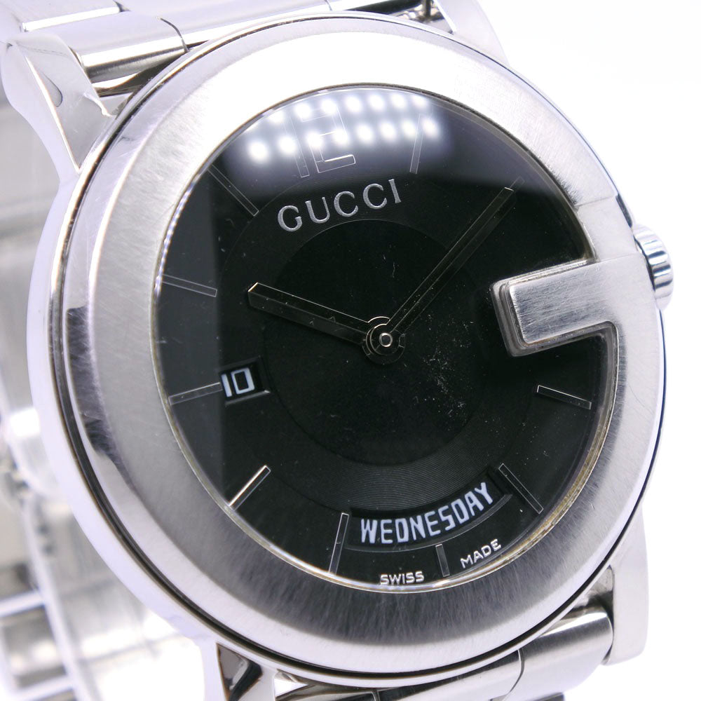 GUCCI Watches Quartz 101M Stainless Steel black Day date G Chrono Collection black dial unisex(Unisex) Used