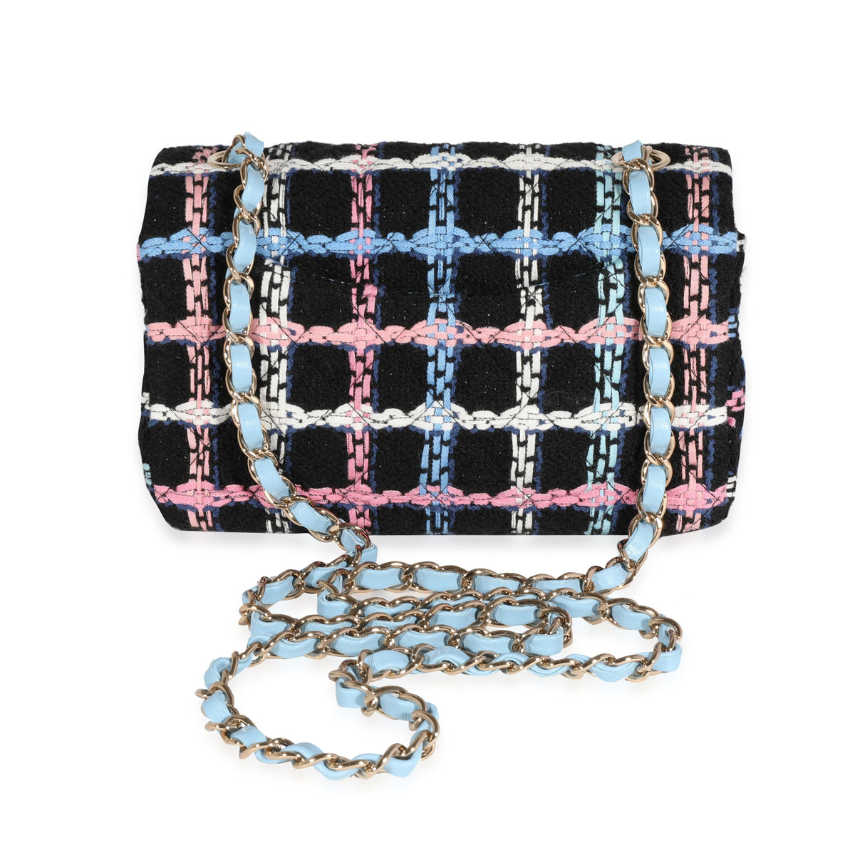 Chanel Navy Sparkle Tweed Classic Mini Rectangular Flap Bag