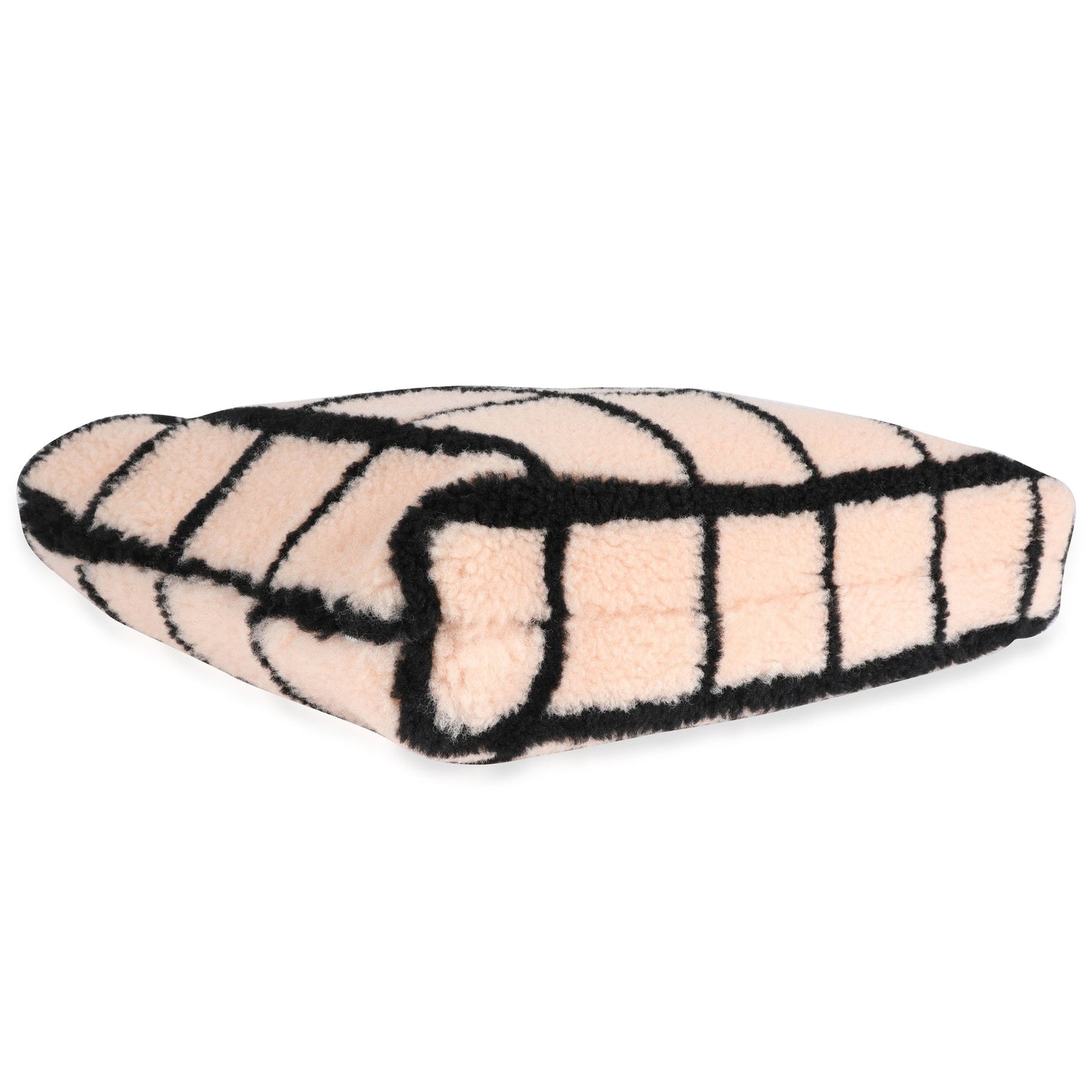 CHANEL Peach & Black Shearling Shopping Tote