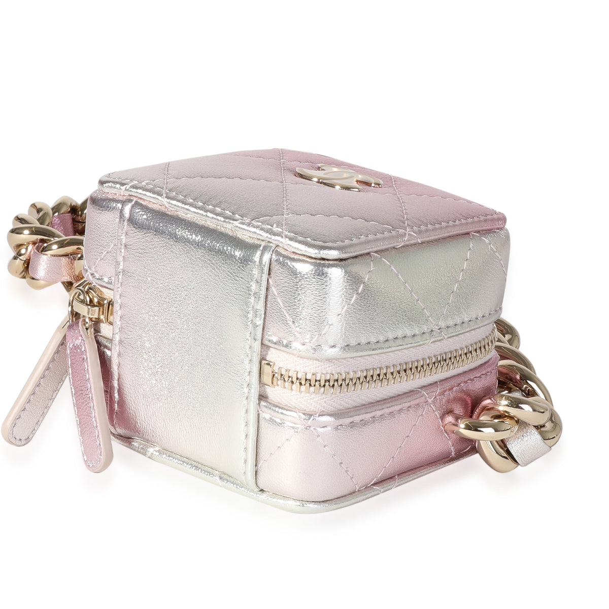 Top Quality Chanel Metallic Lambskin Quilted Coco Punk Cube Bag With Chain