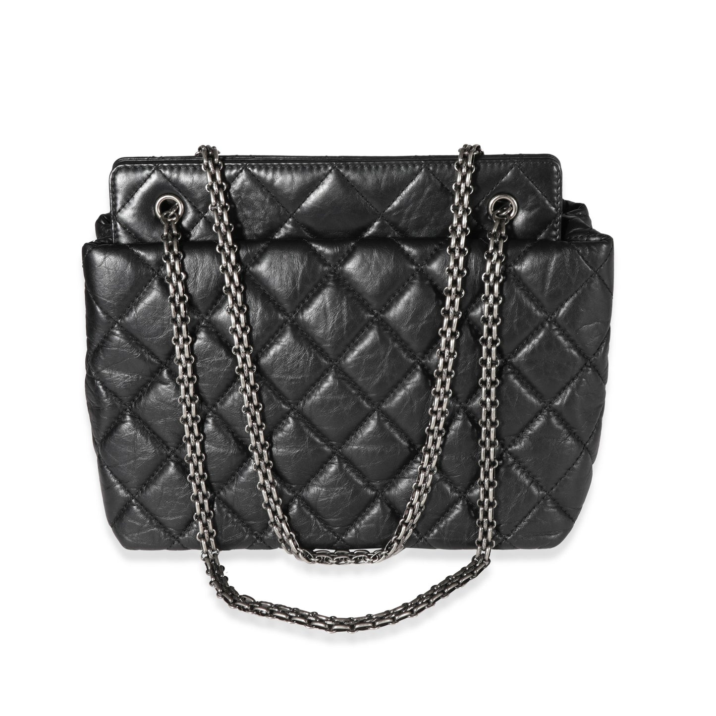 CHANEL Black Quilted Aged Calfskin Reissue Shopping Tote