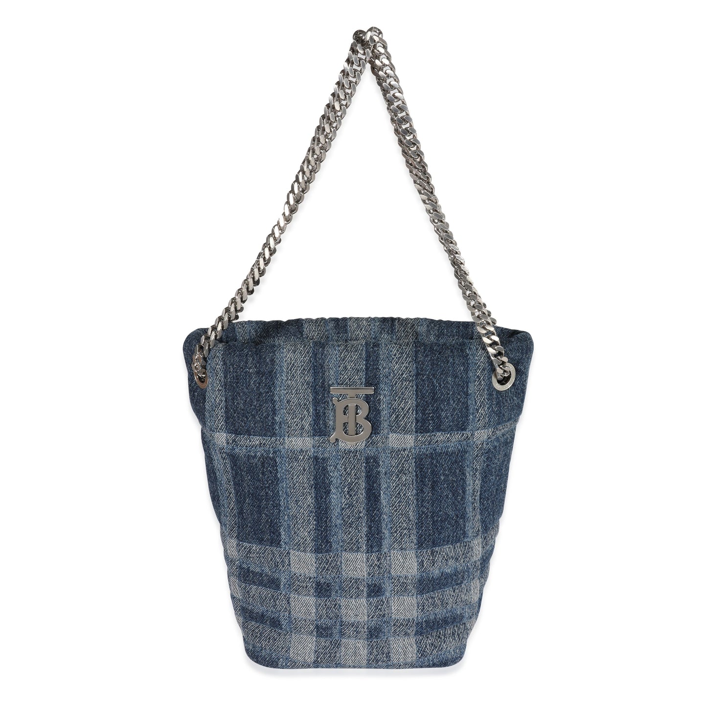 BURBERRY Blue Denim Small Lola Bucket Bag